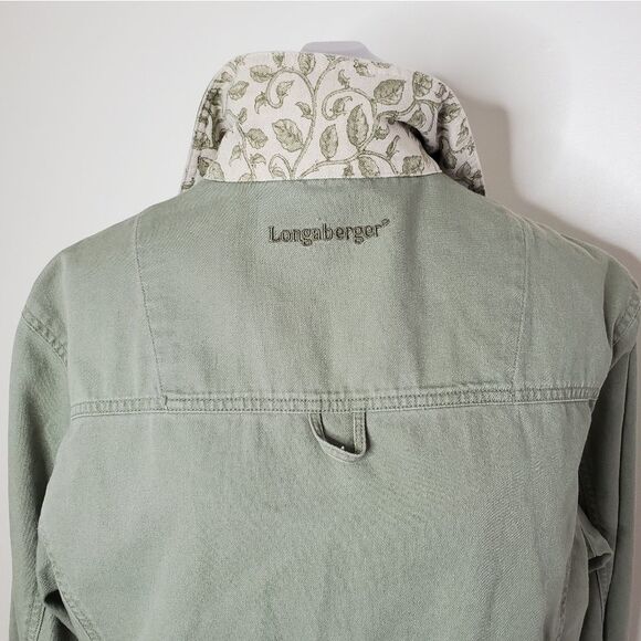 Longaberger Homestead Green Embroidery Button Down Jacket | Large - Picture 6 of 7